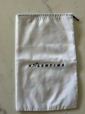 Valentine White Nylon Dust Bag with Draw String at Top
